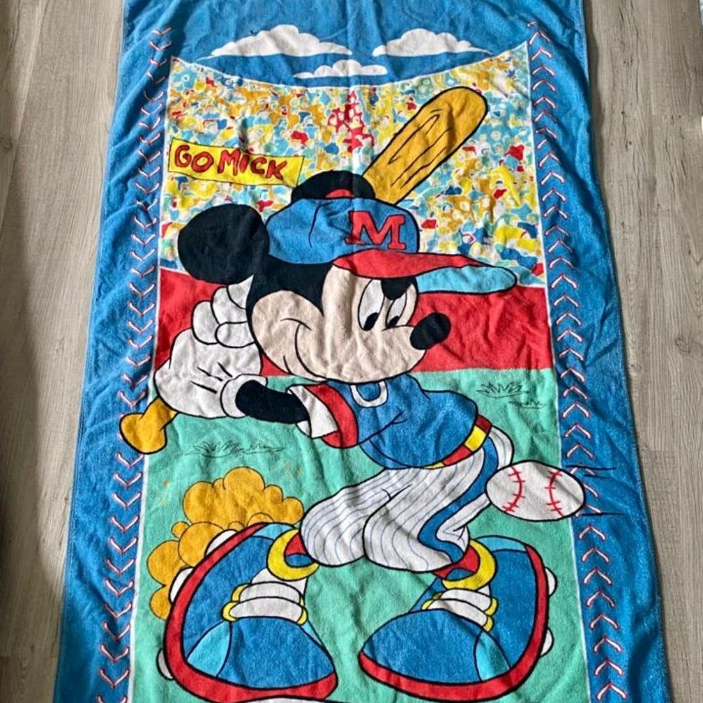 Franco Go Mick Mickey Mouse Baseball Beach Towel